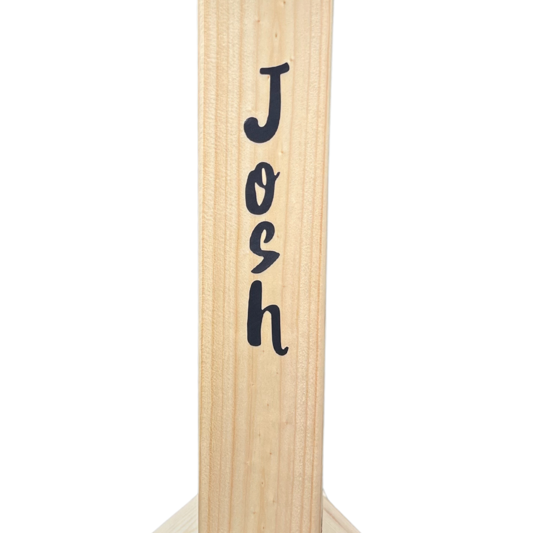 personalised handstand canes with Josh written on upright section