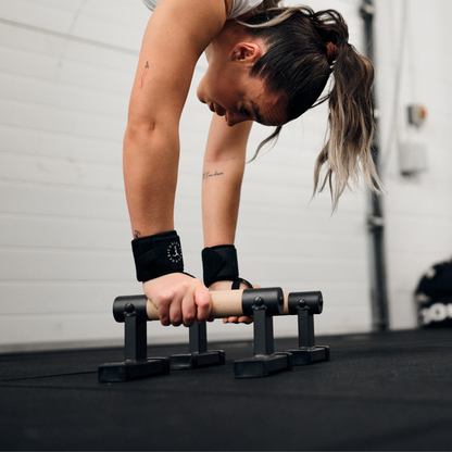 wrist wraps and parallette bars