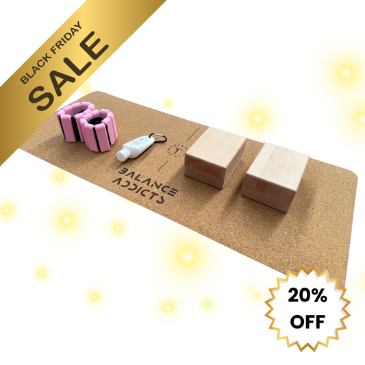 Balance Addicts Handstand Starter Set - Blocks, Ankle Weights + Non-Slip Balance Base