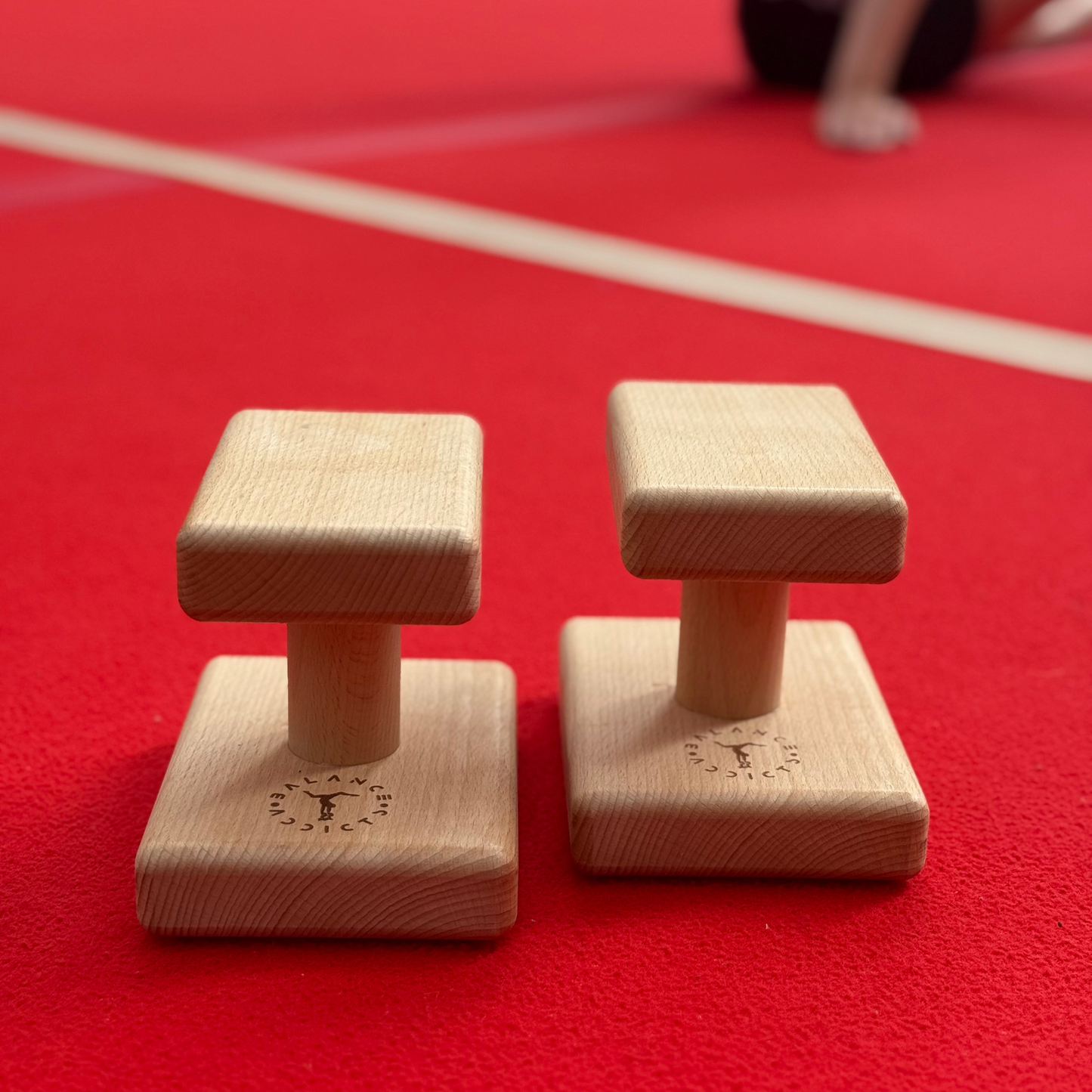 pair of wooden handstand blocks, raised heads by balance addicts