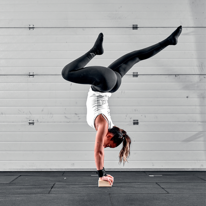 Balancing on handstand blocks