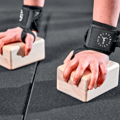 Handstand blocks and wrist wraps